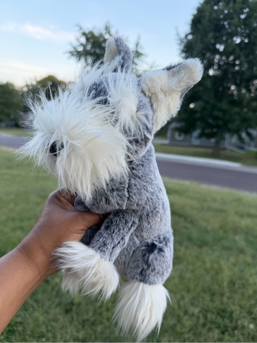 Jellycat Gray & White Plush Schnauzer Stuffed Animal Retired